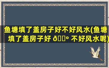 鱼塘填了盖房子好不好风水(鱼塘填了盖房子好 🌺 不好风水呢)